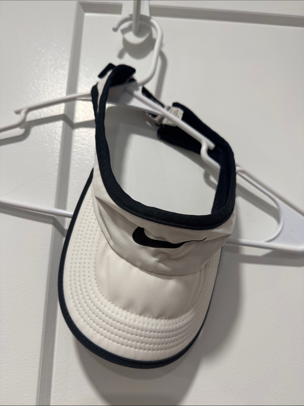 Nike White and Black Kids Visor